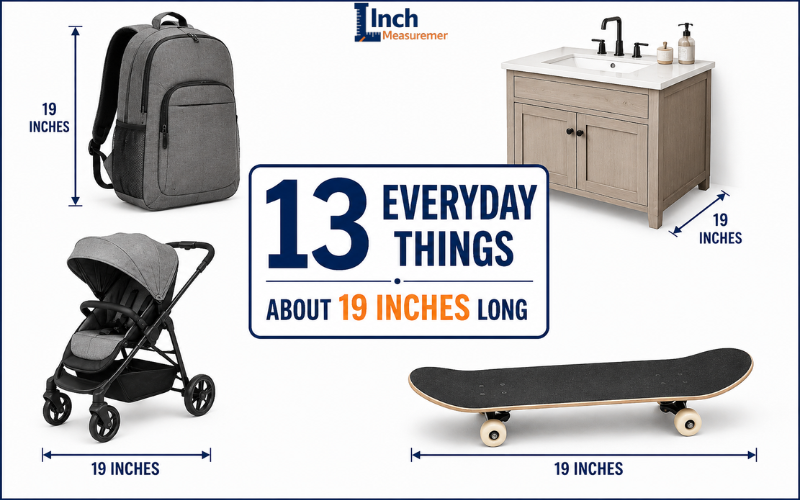 Alt text: 19 inches comparison with everyday objects