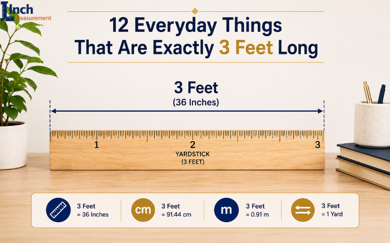 12 everyday things that are exactly 3 feet long featured image with a standard yardstick