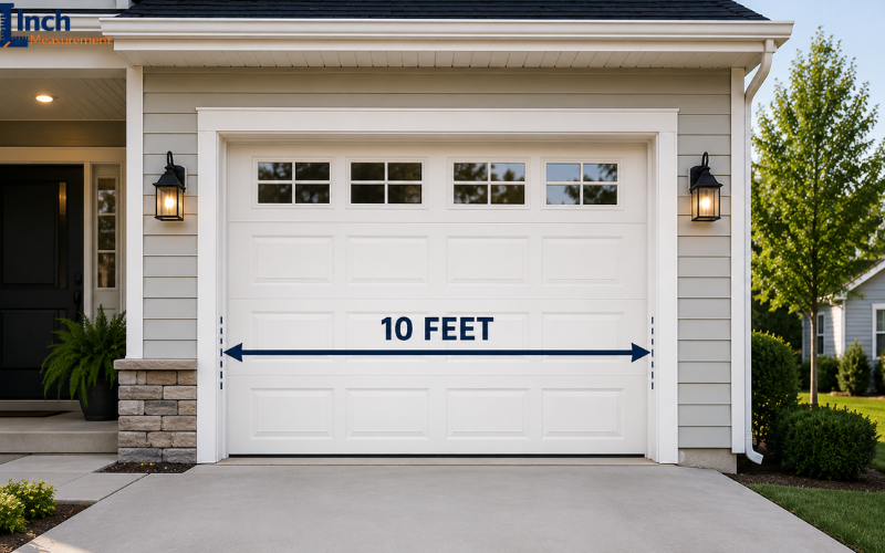 Single-car garage door measuring 10 feet wide