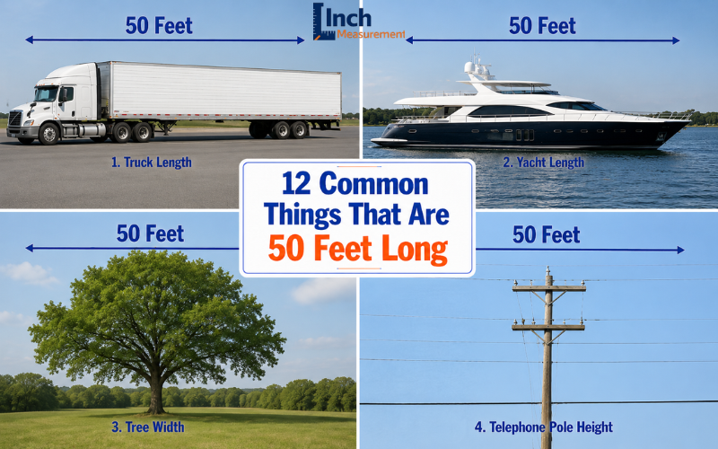 How long is 50 feet illustrated with common everyday objects