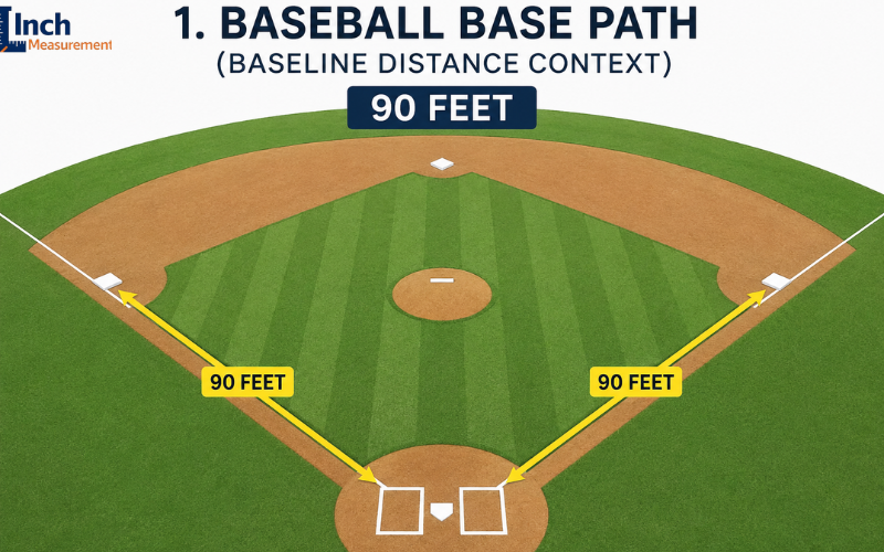 How long is 90 feet baseball baseline