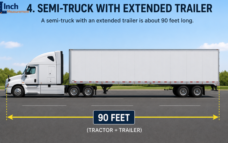 How long is 90 feet semi-truck