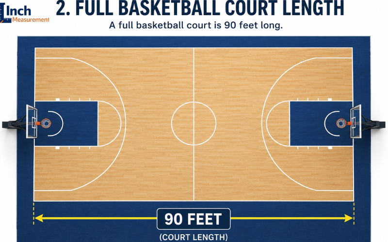 How long is 90 feet basketball court