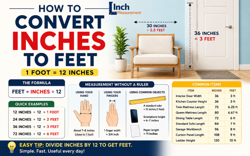 How to Convert Inches to Feet