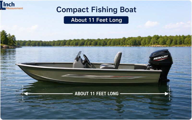 Compact fishing boat about 11 feet long