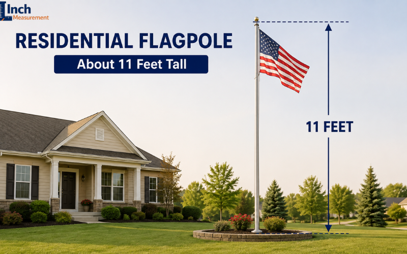 Residential flagpole about 11 feet tall