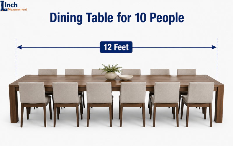 Dining table for 10 people about 12 feet long
