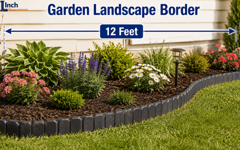 Garden landscape border measuring 12 feet