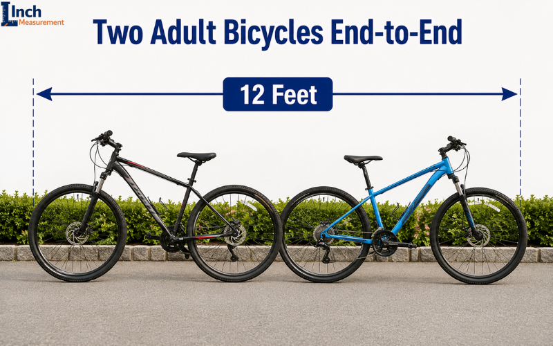 Two adult bicycles end to end measuring 12 feet